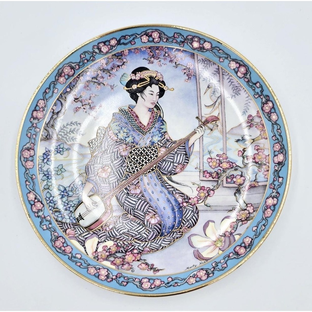 Royal Doulton Plum Blossom Maiden Plate Franklin Mint Marty Noble Vintage